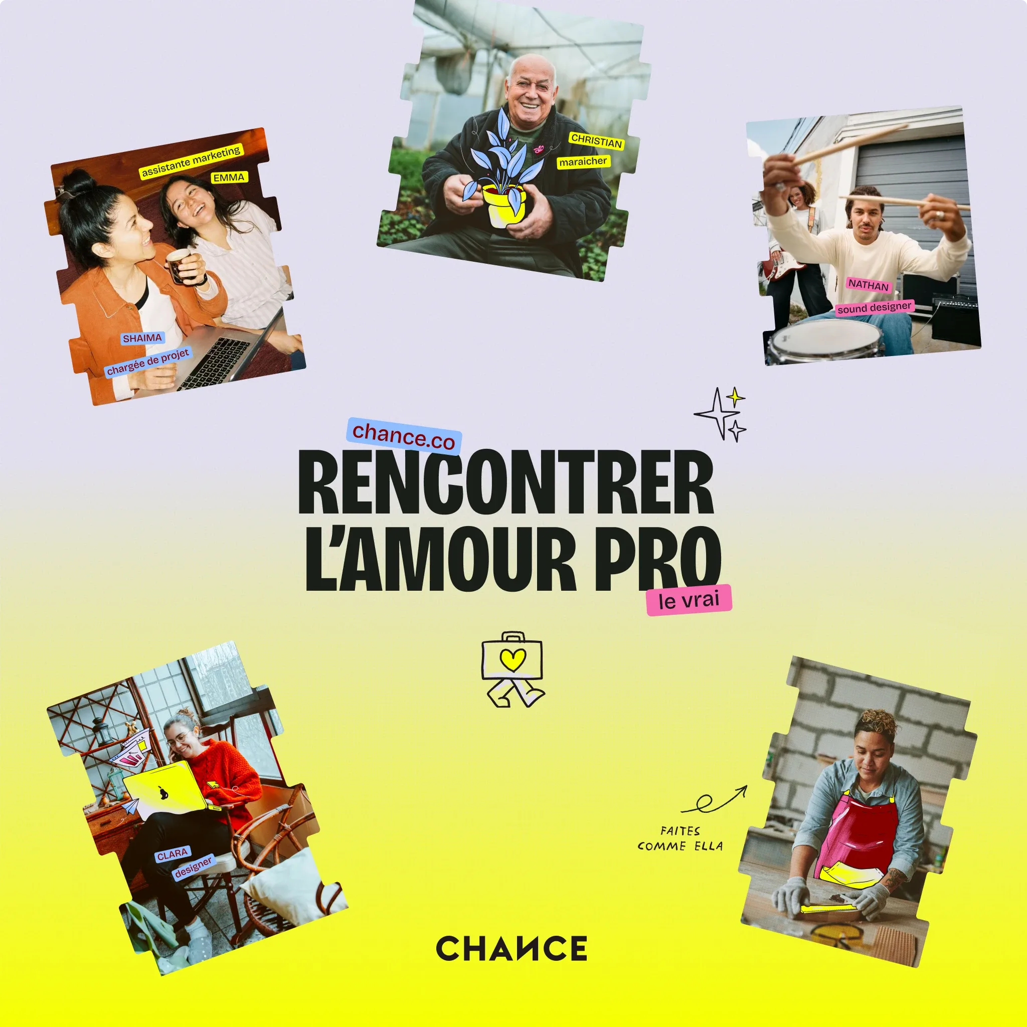 Chance Visuals with "rencontrer l'amour pro"