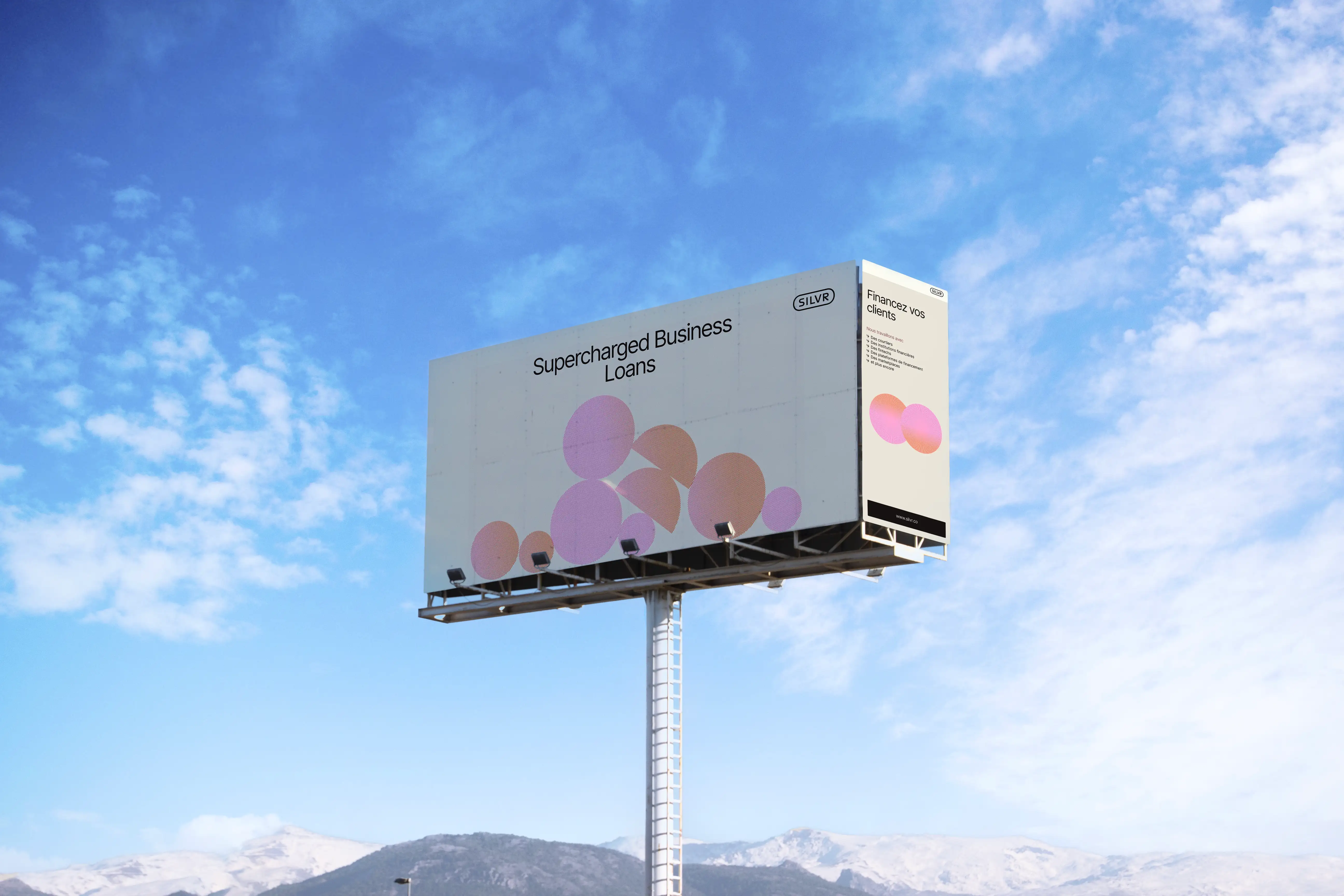 Silvr Tagline "supercharge business loan" on a billboard